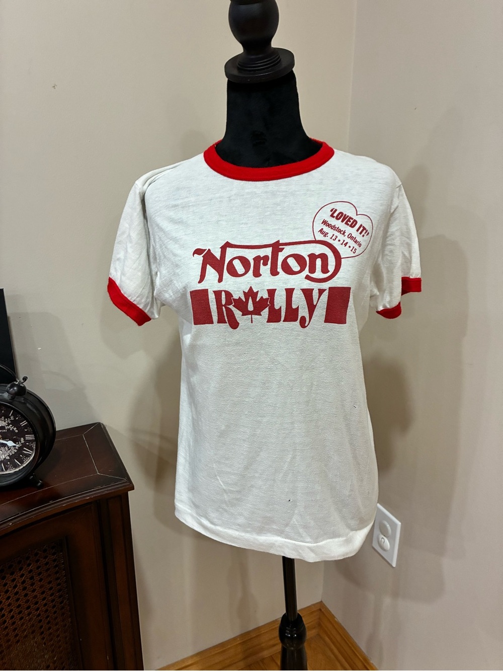 Vintage 1982 Norton Rally Ringer T-Shirt Woodstock Ontario Canada M